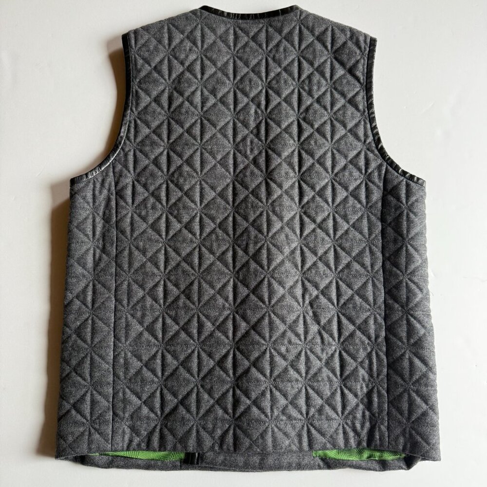Lanvin Collection Quilted Grey Wool Vest - Size 50 (M/L) -  Made in Japan - Picture 5 of 9